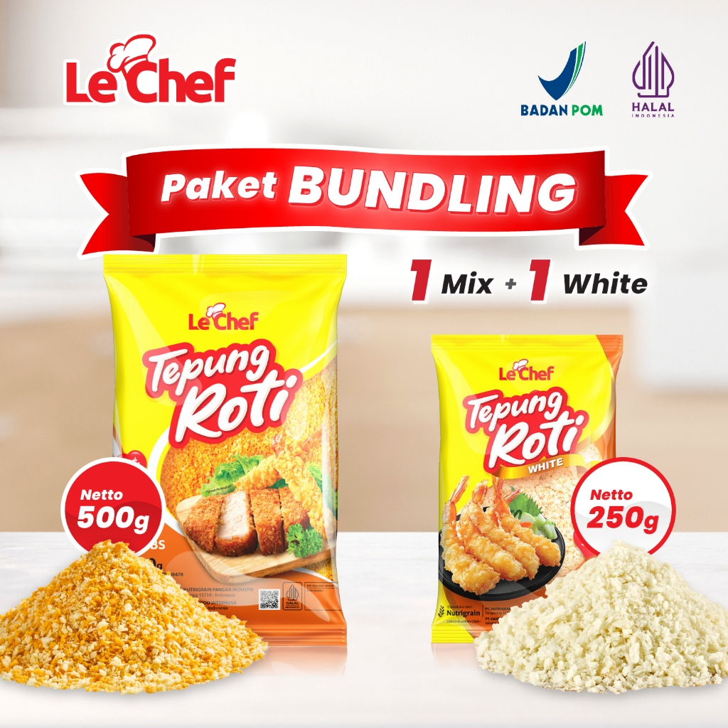 Jual [ PAKET BUNDLING LE CHEF ] - 1 Tepung Roti Putih 250g + 1 Tepung ...