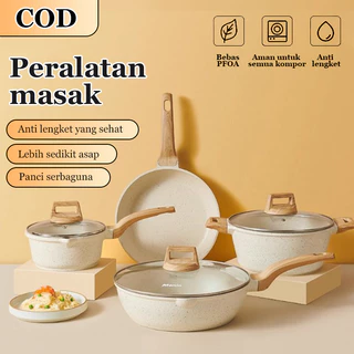 7PCS Set Peralatan Masak Anti Lengket Hitam