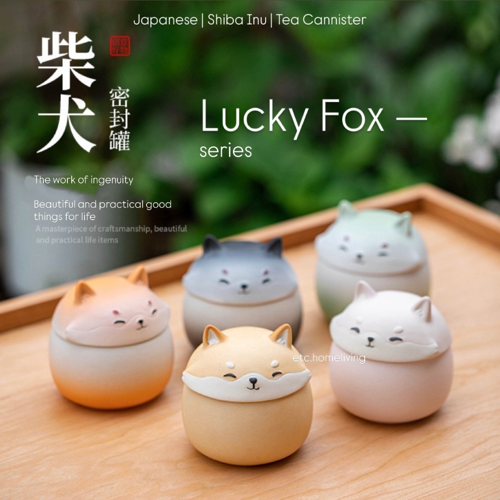 Jual PREMIUM Lucky Fox/Shiba Inu | Matcha Canister for Matcha/Coffee ...