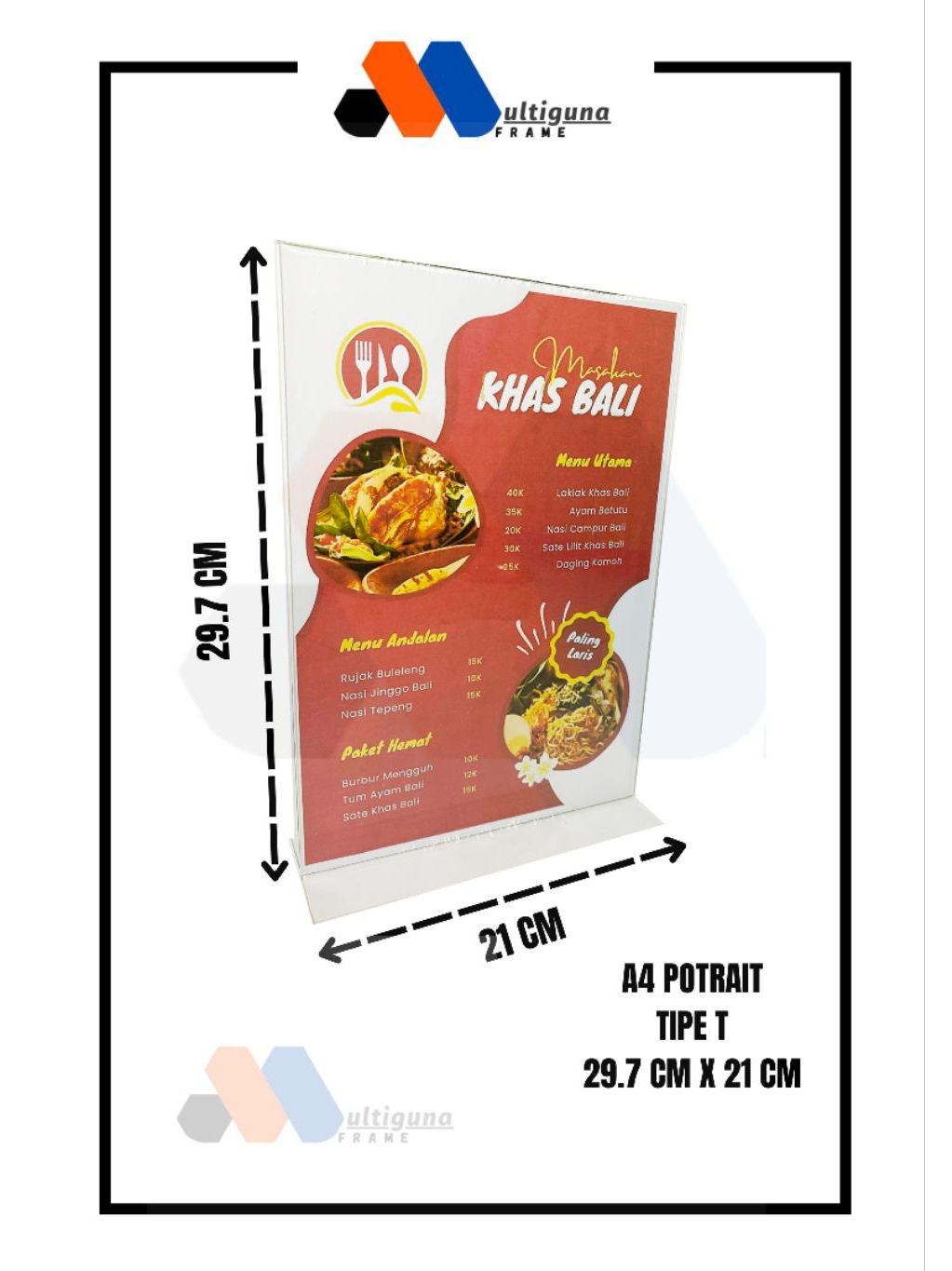 Jual Tempat Brosur Display Akrilik Acrylic Stand Potrait Ukuran A4 A5 ...