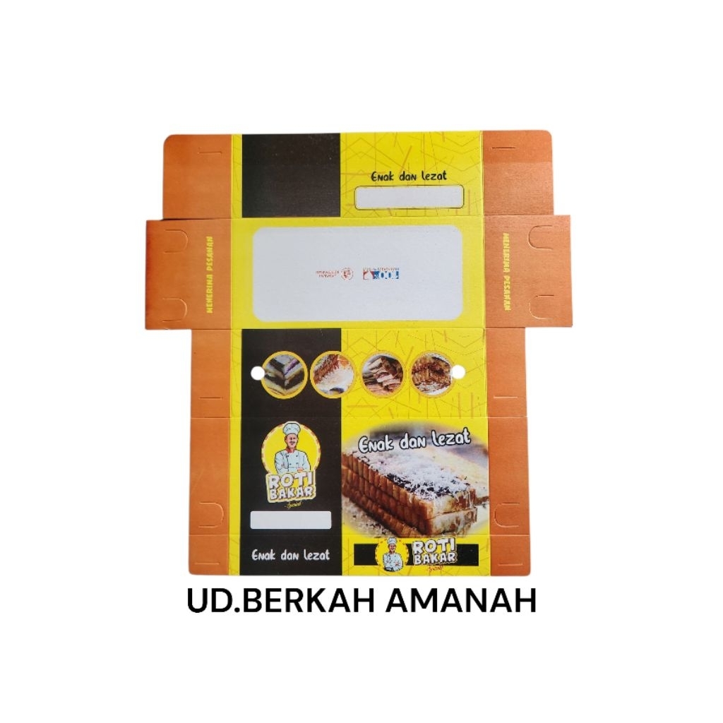 Jual KARDUS BOX ROTI BAKAR/KEMASAN ROTI BAKAR/KERTAS BUNGKUS ROTI BAKAR ...