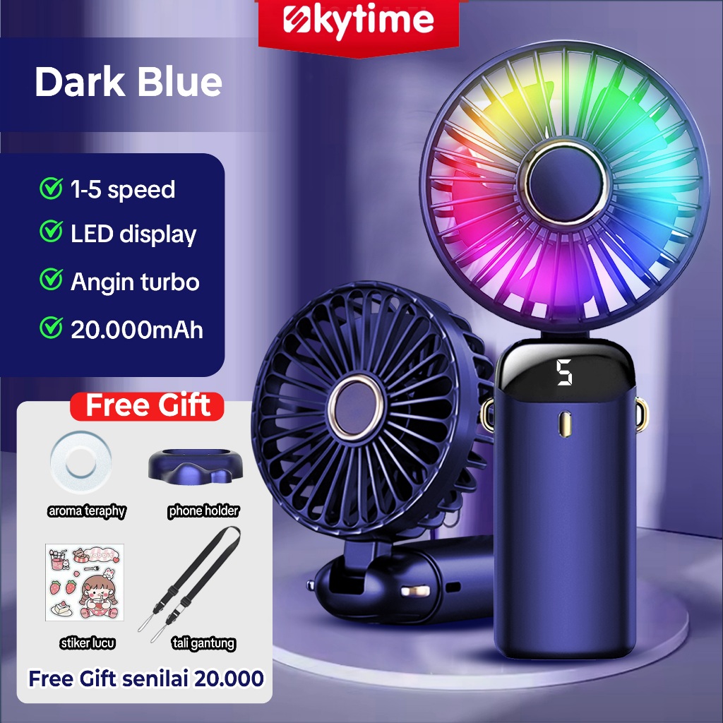 Jual Skytime Kipas Angin Mini 20000 mAh 5 Speed Wind Kipas Genggam ...
