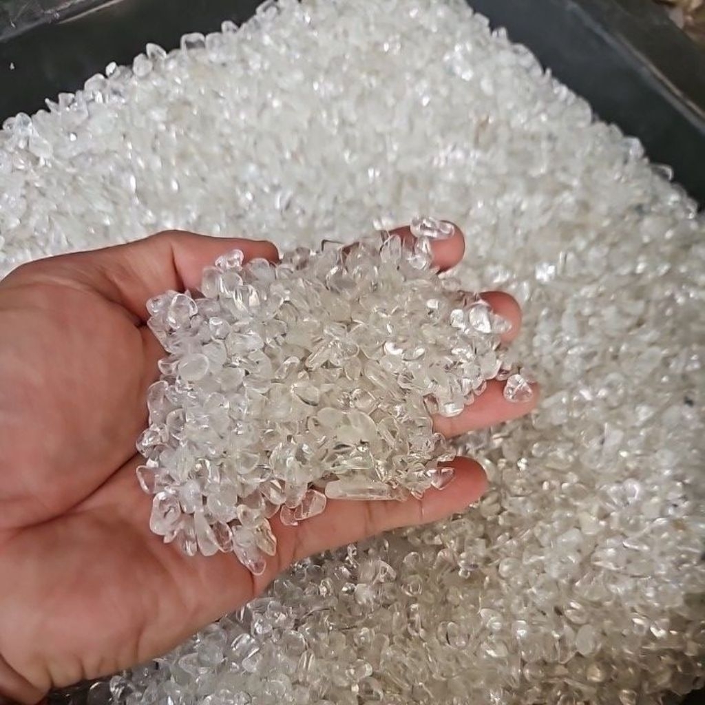 Jual Clear Quartz Chips High Quality Batu Aslisize 5 sd 8 mm 100 grams ...