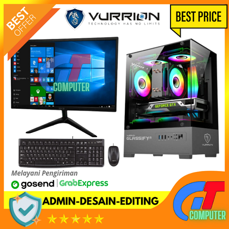 Komputer Full Set Murah Intel Core I5 Ram 8GB SSD 120GB HDD 500GB LED 19" Cocok Buat Office Siap Pakai