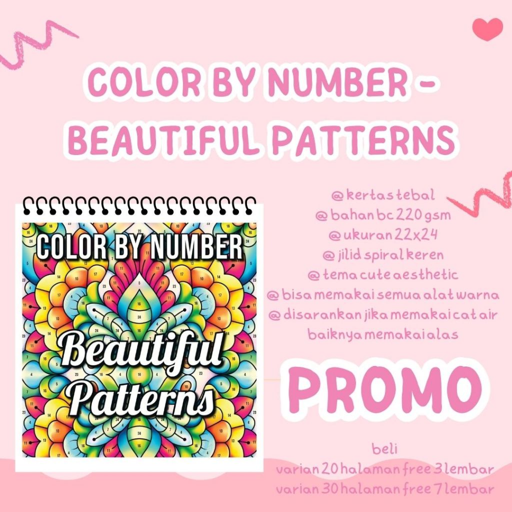 Jual Color By Number - Beautiful Patterns Buku Mewarnai Mudah Dan ...