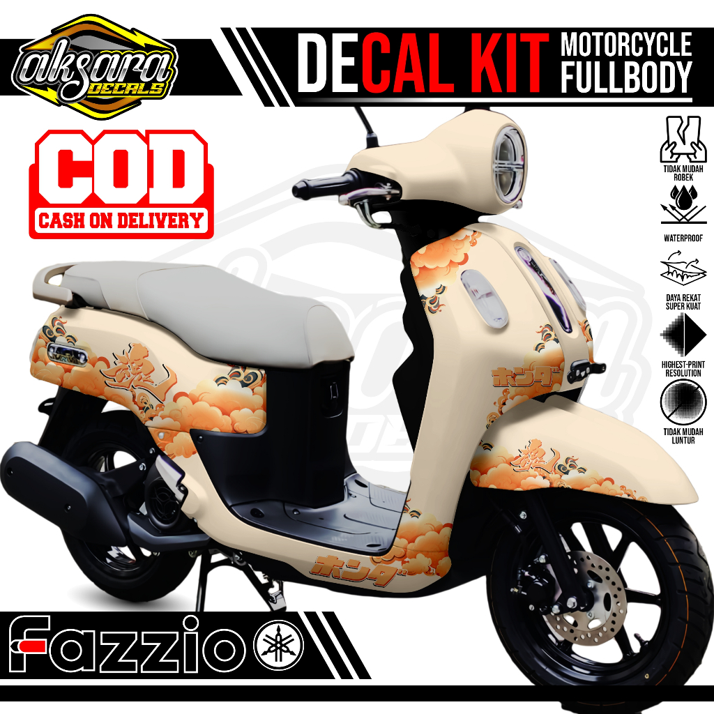 Jual COD Decal Sticker Motor Full Body Yamaha Fazzio Motif JAPAN ...