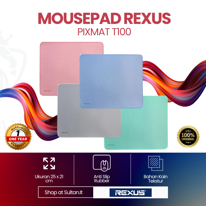 Jual Rexus Pixmat T100 Mousepad Anti Slip Original | Shopee Indonesia