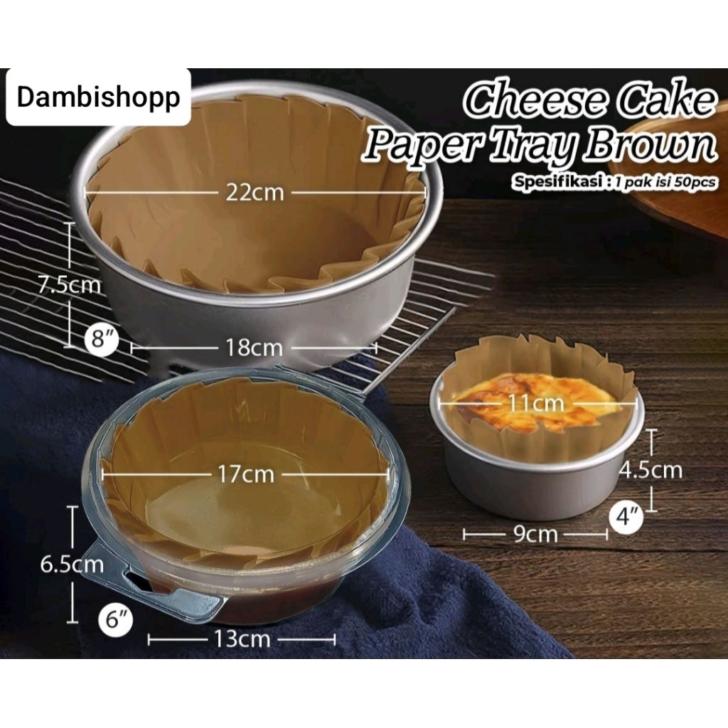 Jual CHEESECAKE BASQUE PAPER TRAY // KERTAS CHEESECAKE ISI 50 PCS ...