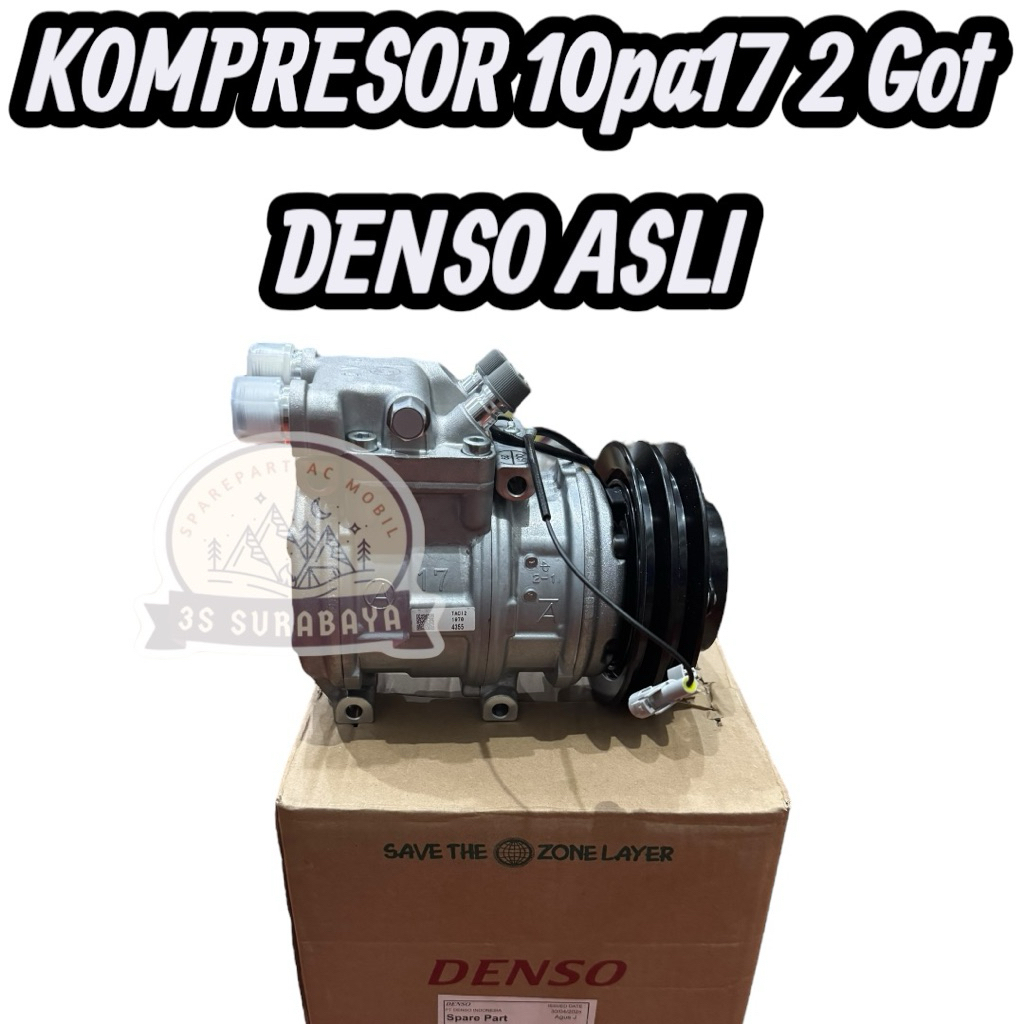Jual Kompresor 10pa17 Got 2 Lengkap DENSO ASLI Compressor Ac mobil Elf ...