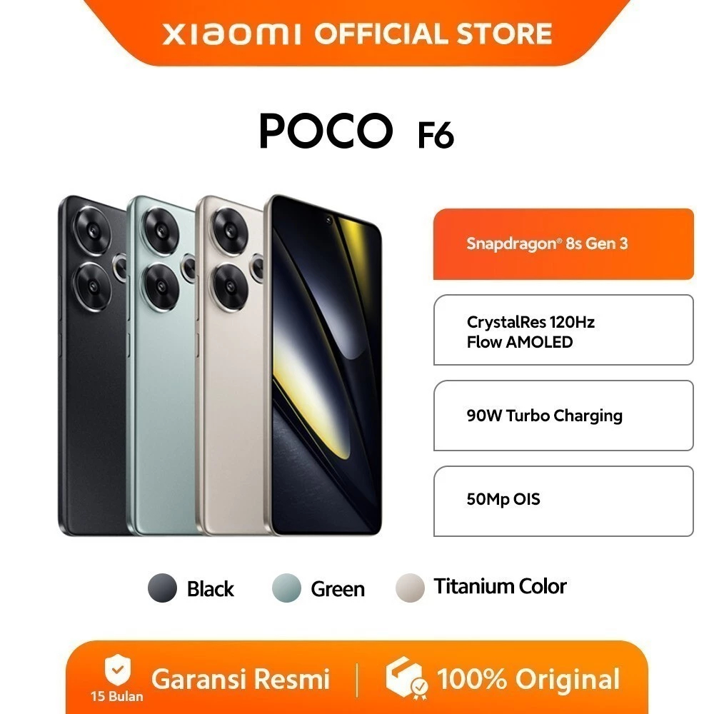 Jual POCO F6 (8/256GB) (12/512GB) | Snapdragon 8s Gen 3 | LiquidCool ...