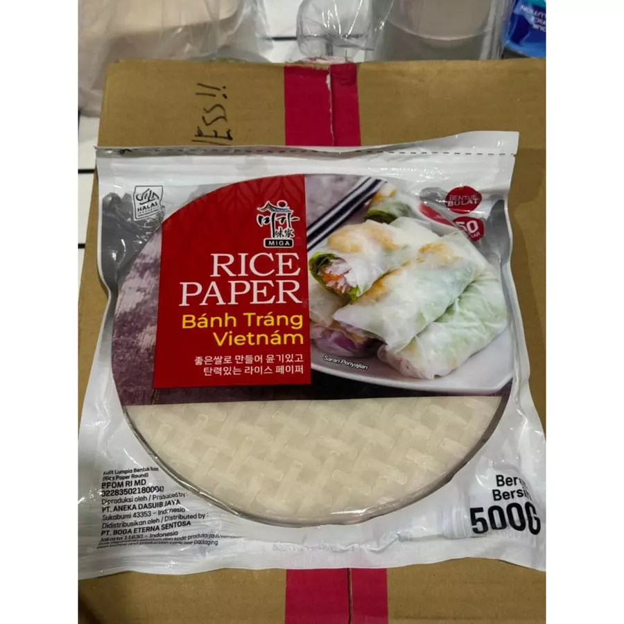 Jual RICE PAPPER KOTAK 500 GRAM ( MIGA )KULIT LUMPIA VIETNAM 500 GR ...