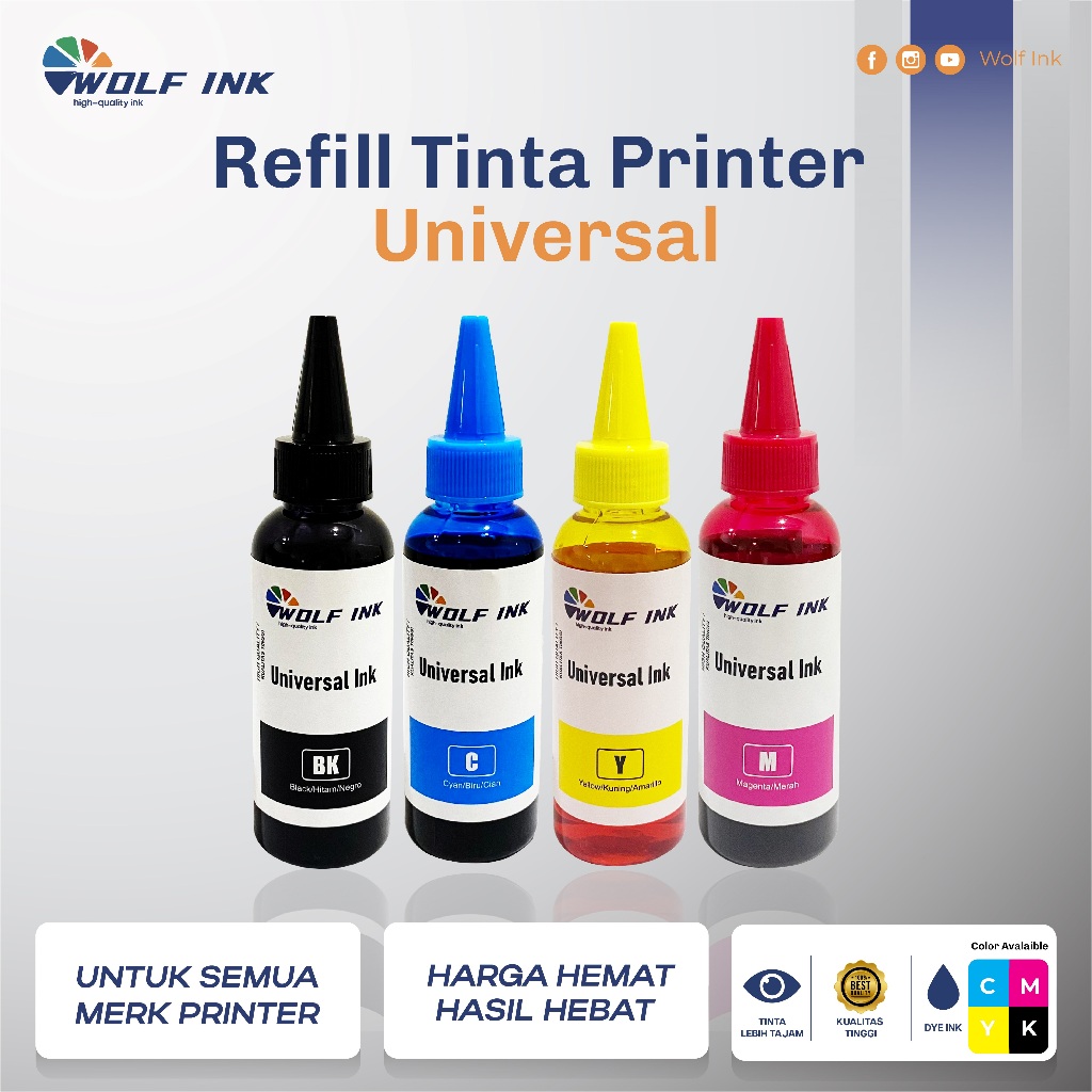 Jual Tinta Printer Wolf Ink Universal Satu Tinta untuk Semua Printer ...