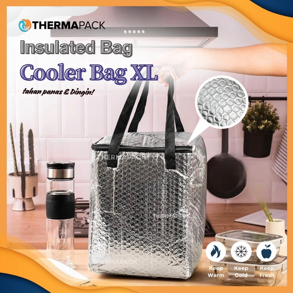 ThermaPack Insulated Bag Tas Aluminium Cooler Bag Size XL