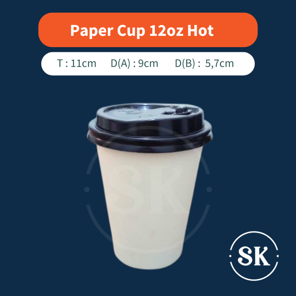 Jual (ISI 50) Paper Cup HOT Gelas Kertas PANAS Kopi Teh Susu 360 ml ...