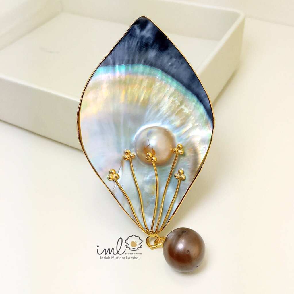 Jual Bros kerang mabe gold rangka bahan aloe lapis emas 18k kerang mabe ...