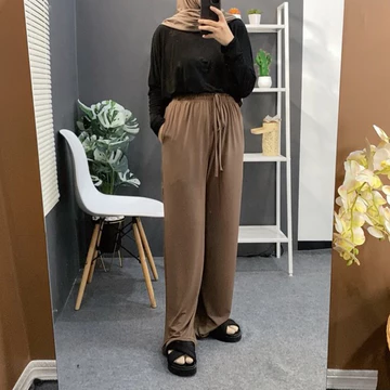 Alodiya Basic Celana Kulot Tali Jersey Premium Alodiya