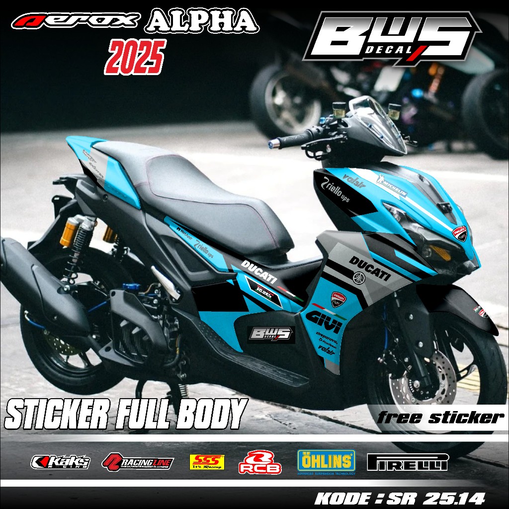 Jual COD Sticker Yamaha Aerox Alpha Turbo Full Body Tahun 2025 Sticker ...