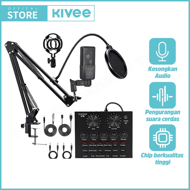 Jual KIVEE MIC Karaoke Microphone Live Profesional KV-US43 With ...
