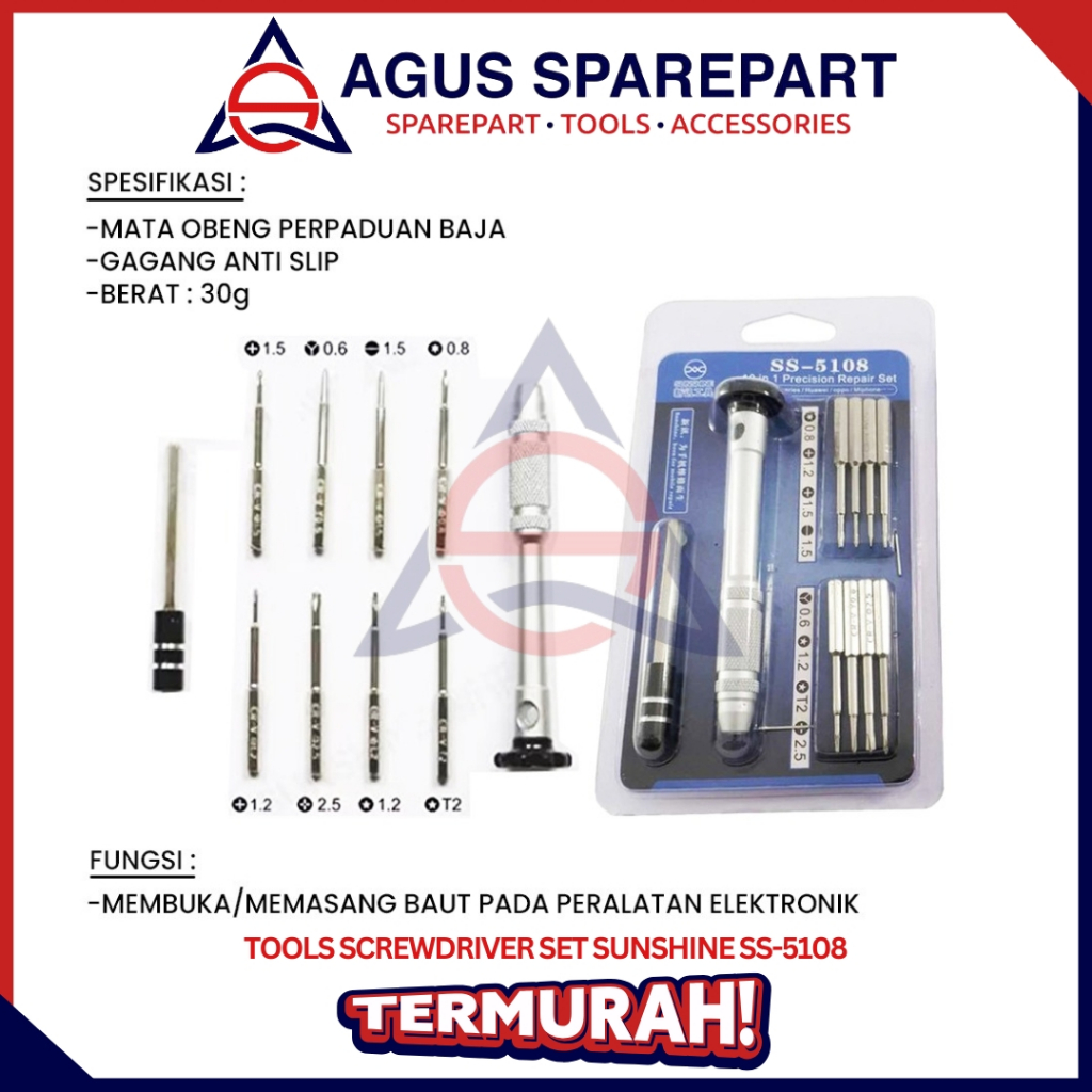 Jual TOOLS OBENG SET SUNSHINE SS-5108 | Shopee Indonesia