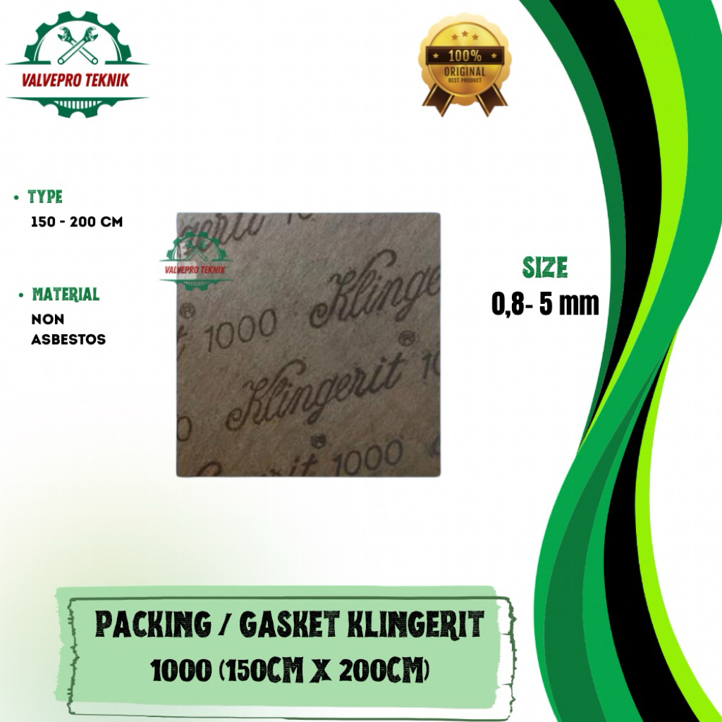 Jual PACKING / GASKET KLINGRIT 1000 TEBAL 5 MM (150CM x 200CM) ORIGINAL ...