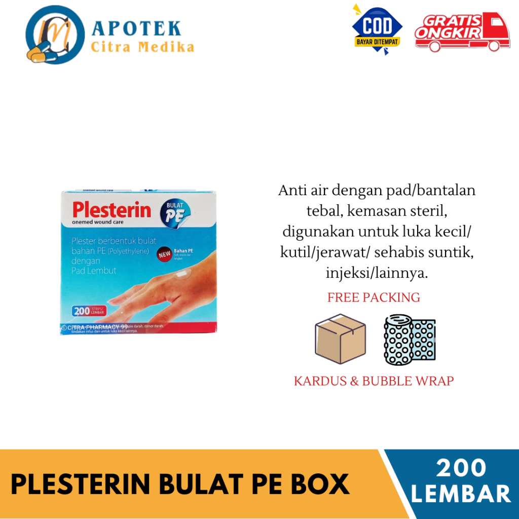Jual PLESTERIN BULAT PE (1 KOTAK ISI 200 LEMBAR) - PLESTER PENUTUP LUKA ...