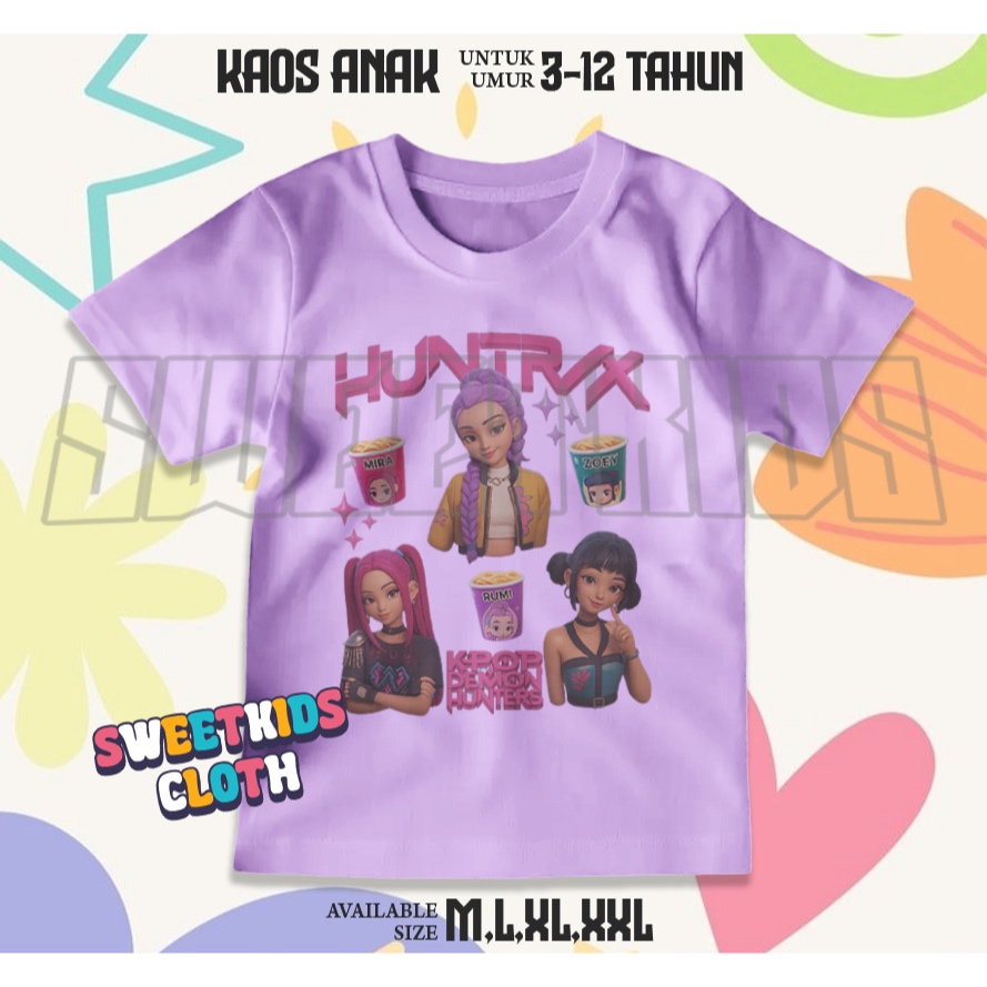Jual Kaos Anak Huntrix Kpop Demon Hunters Rameyon / Atasan Baju Anak ...