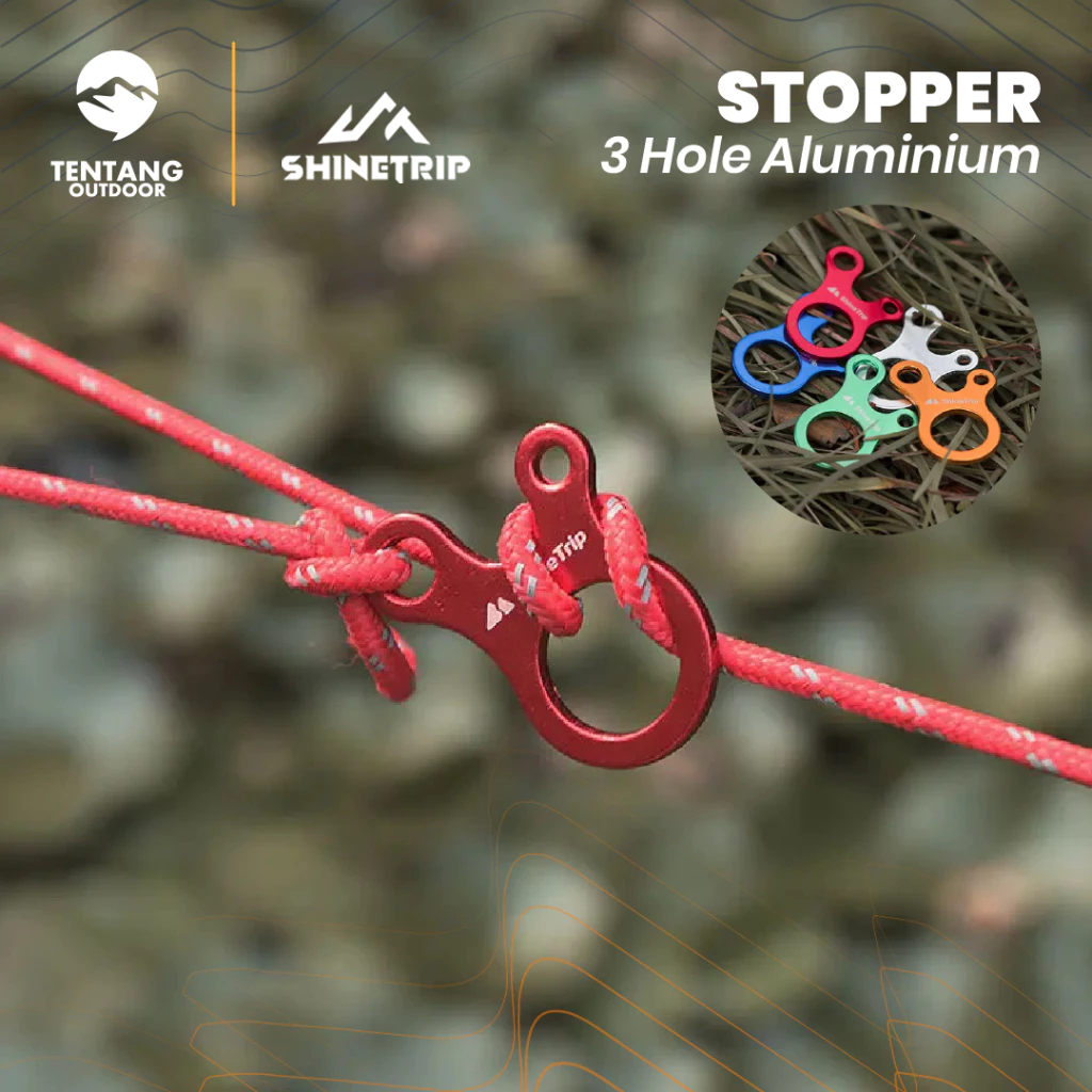 Jual Rope Stopper 3 Hole Aluminium Alloy SHINETRIP Rope Buckle ...
