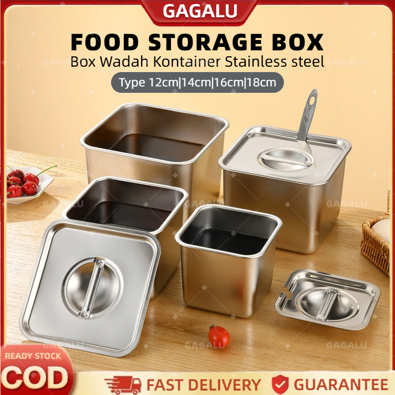Jual GAGALU Box souce Stainless Steel Persegi + Tutup / Food Container ...