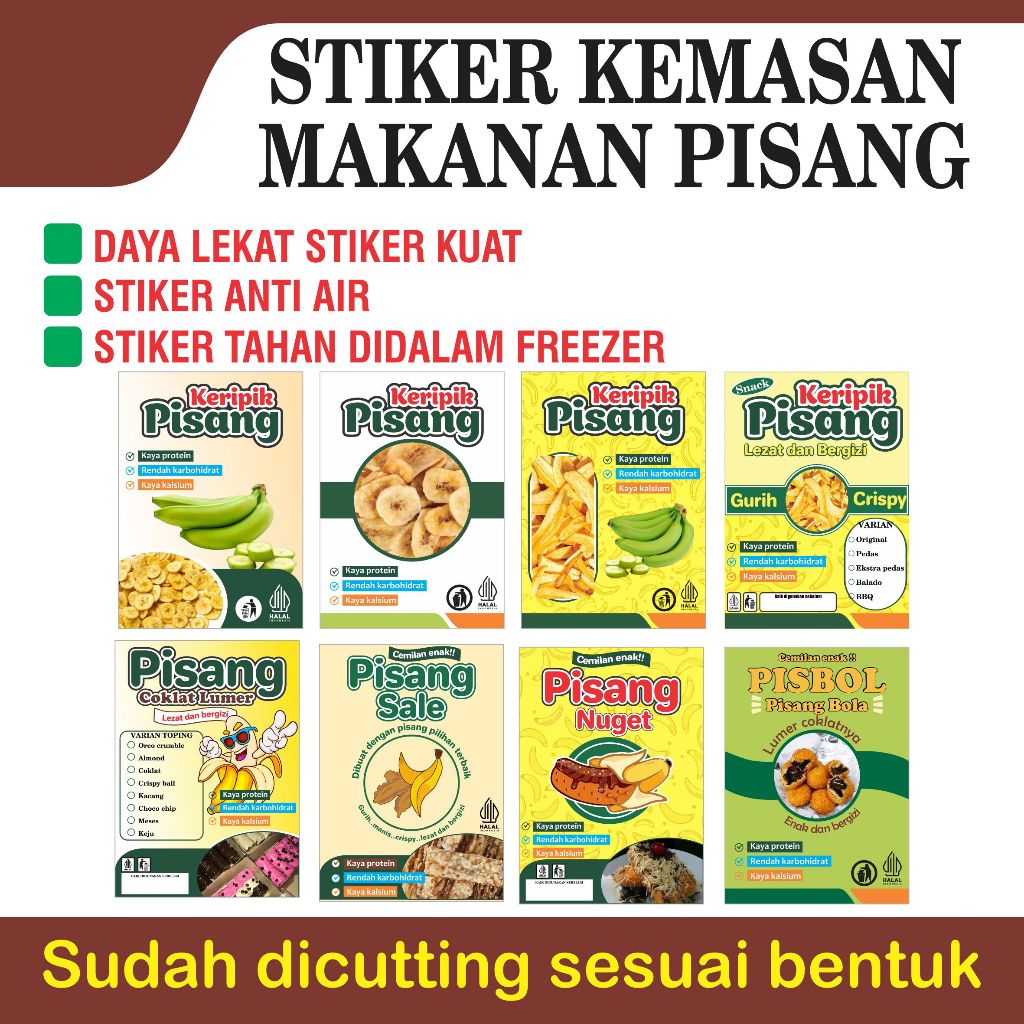 Jual STIKER LABEL KEMASAN MAKANAN PISANG | STIKER KERIPIK PISANG ...