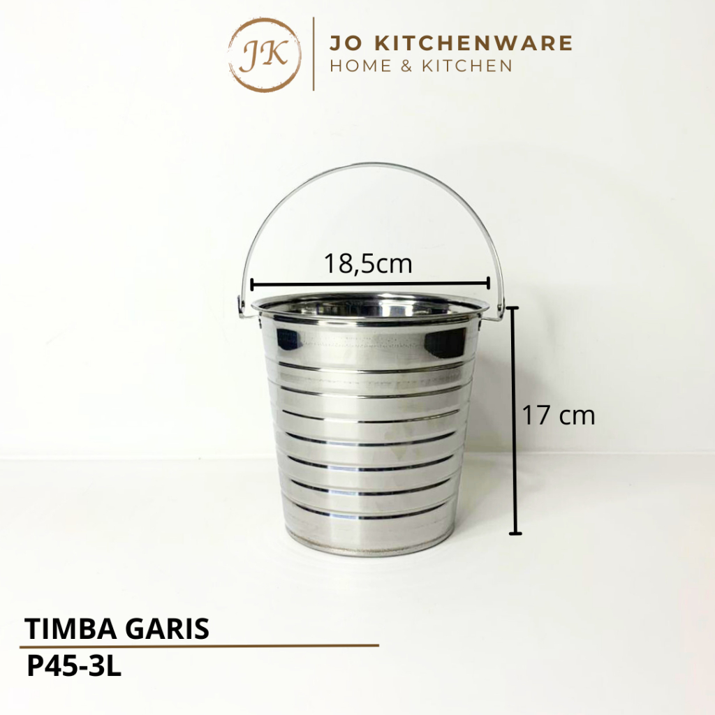 Jual Timba Garis Stainless Steel (Ukuran 3L-5L-7L-9L-11L) / Ember Es ...