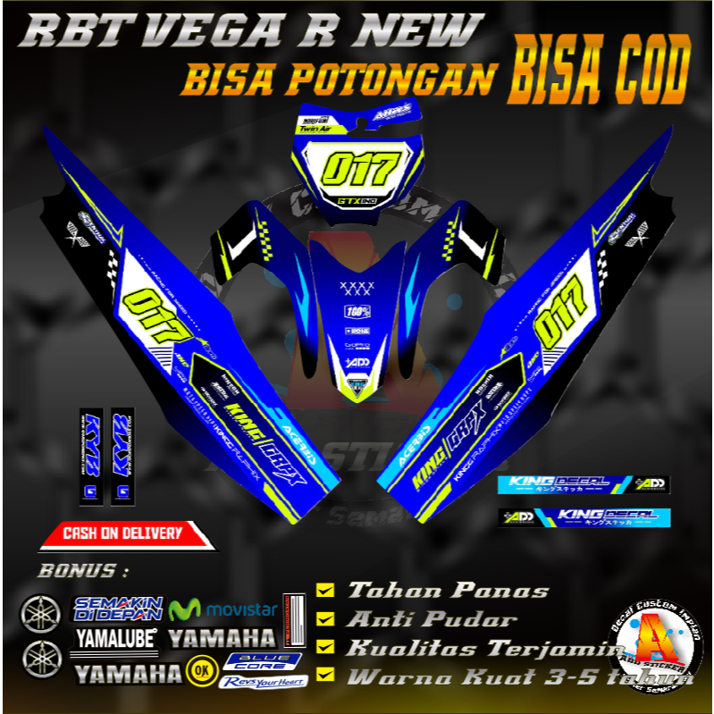 Jual Stiker Decal Yamaha RBT/GTX VEGA R NEW Striping Motor Bebek Matic ...