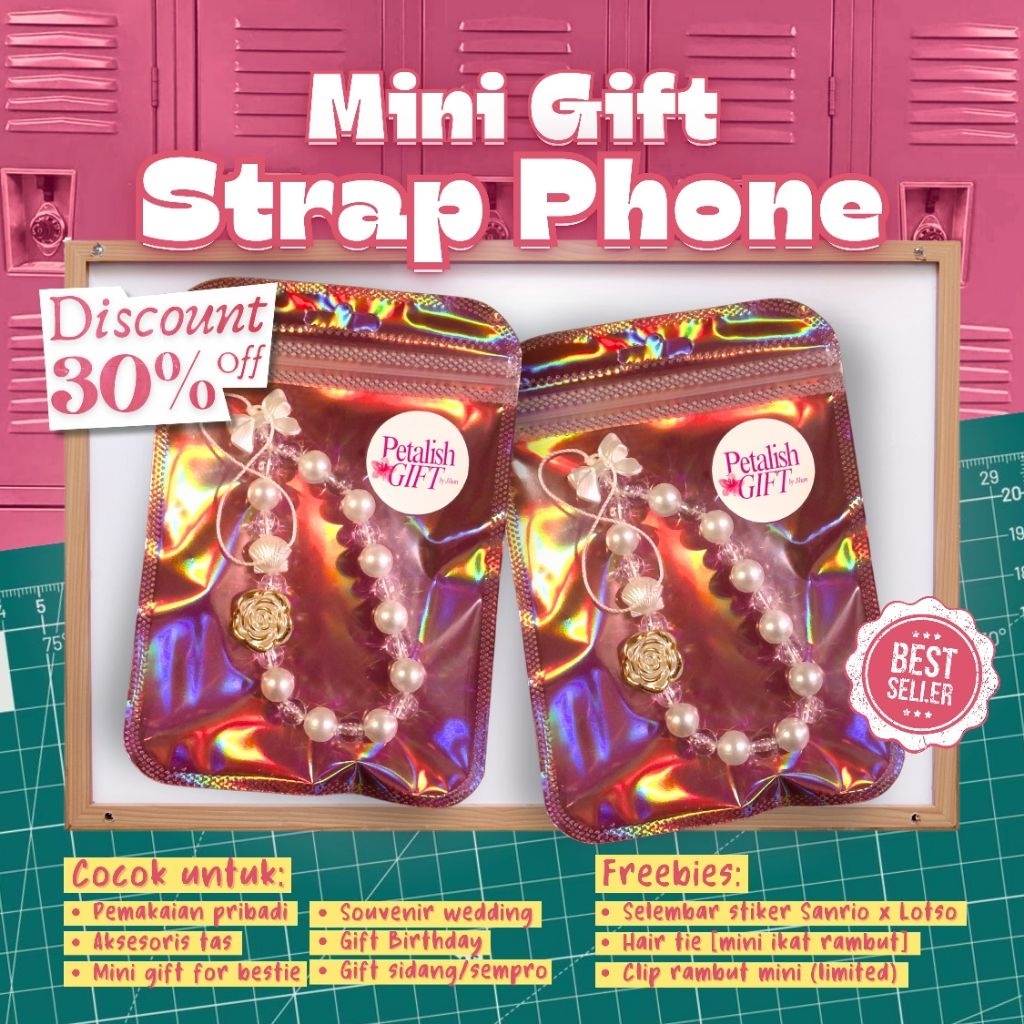 Jual [MINI GIFT] STRAPHONE MUTIARA WHITE | TERMURAH AESTHETIC HOLOGRAM ...