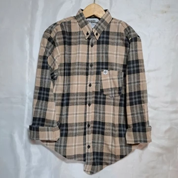 Kemeja Flanel Lengan Panjang Unisex Pria Wanita Kemeja Flanel Coklat Pria Premium Distro Lengan