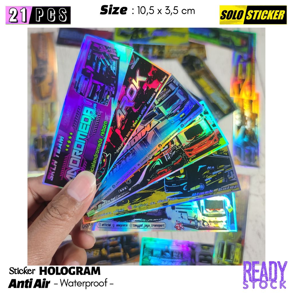 Jual Sticker Aesthetic Pack Bus Basuri 21 pcs Hologram Waterproof untuk ...