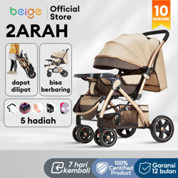 BEIGE Stroller Bayi Kereta Dorong Lipat traveling two way newborn portable mudah