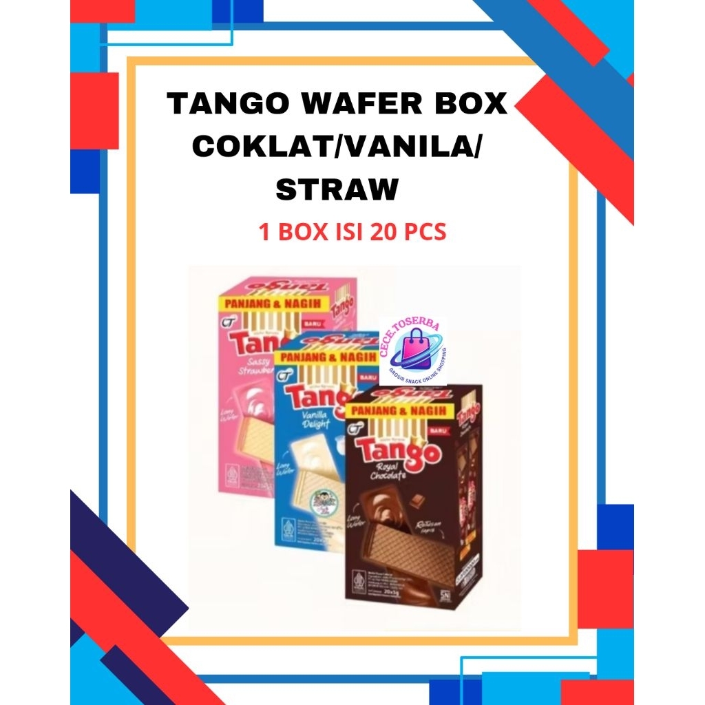 Jual Tango ( BOX 500) Wafer rasa Coklat/ Straw /Vanilla 20 PC X 5 GR ...