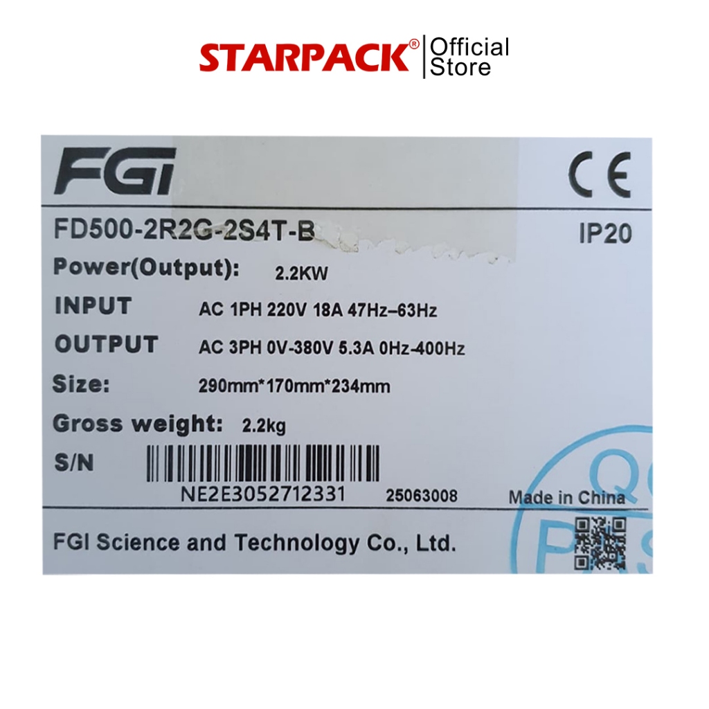 Jual Inverter VFD FGI FD500 2.2 KW / 3 HP Input 1Phase 220v Output ...