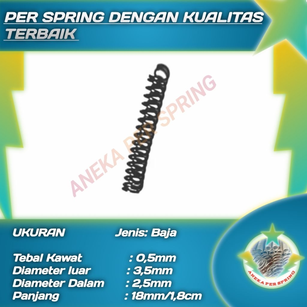 Jual Per Spring Baja Hard/keras 0,5mm Mesin Teknik Diameter Luar 3,5mm ...