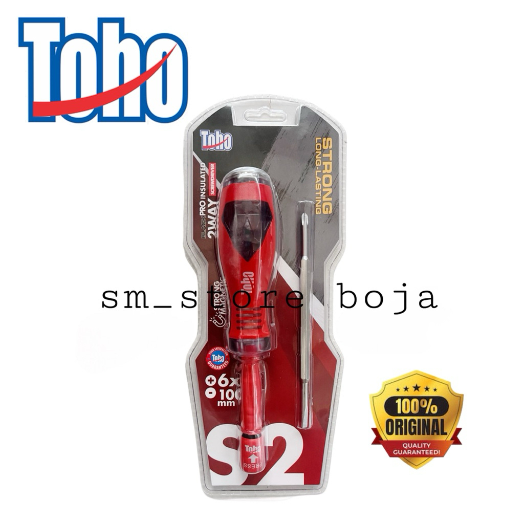 Jual TOHO Obeng INSULATED 2 Way +(plus) -(minus) test pen Heavy Duty ...