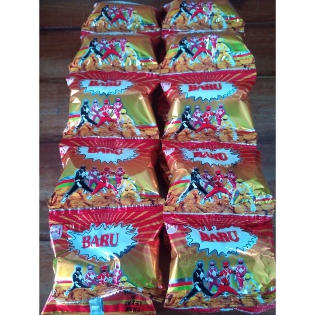 Jual (Baru) marning power rangers jajan jadul emping jagung pedas manis ...