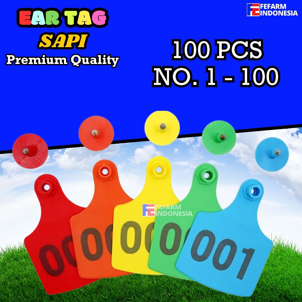 Jual Ear Tag 6x7 cm Nomer Per100 Anting Eartag untuk Babi Sapi Kambing ...