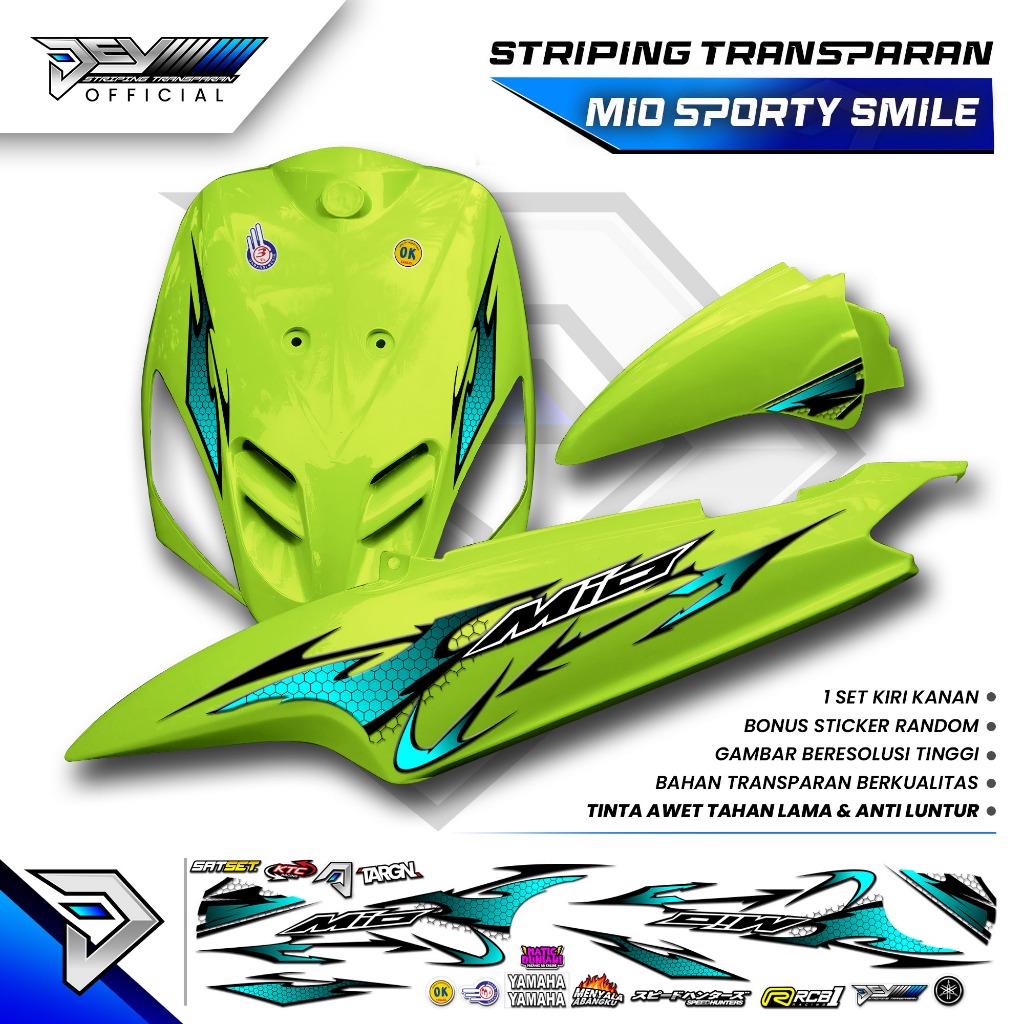 Jual STRIPING TRANSPARAN MIO SPORTY | MIO SMILE | MOTIF HONEY COMB ...