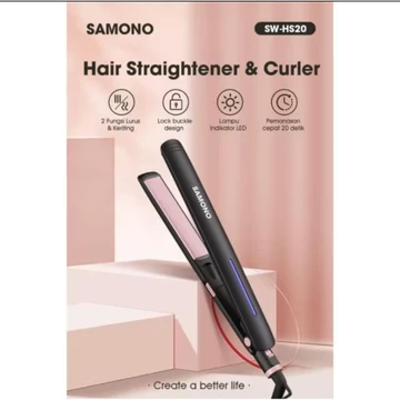 SAMONO Hair Straighter Curler Catokan Rambut Lurus Dan Keriting LED Indikator SW HS20