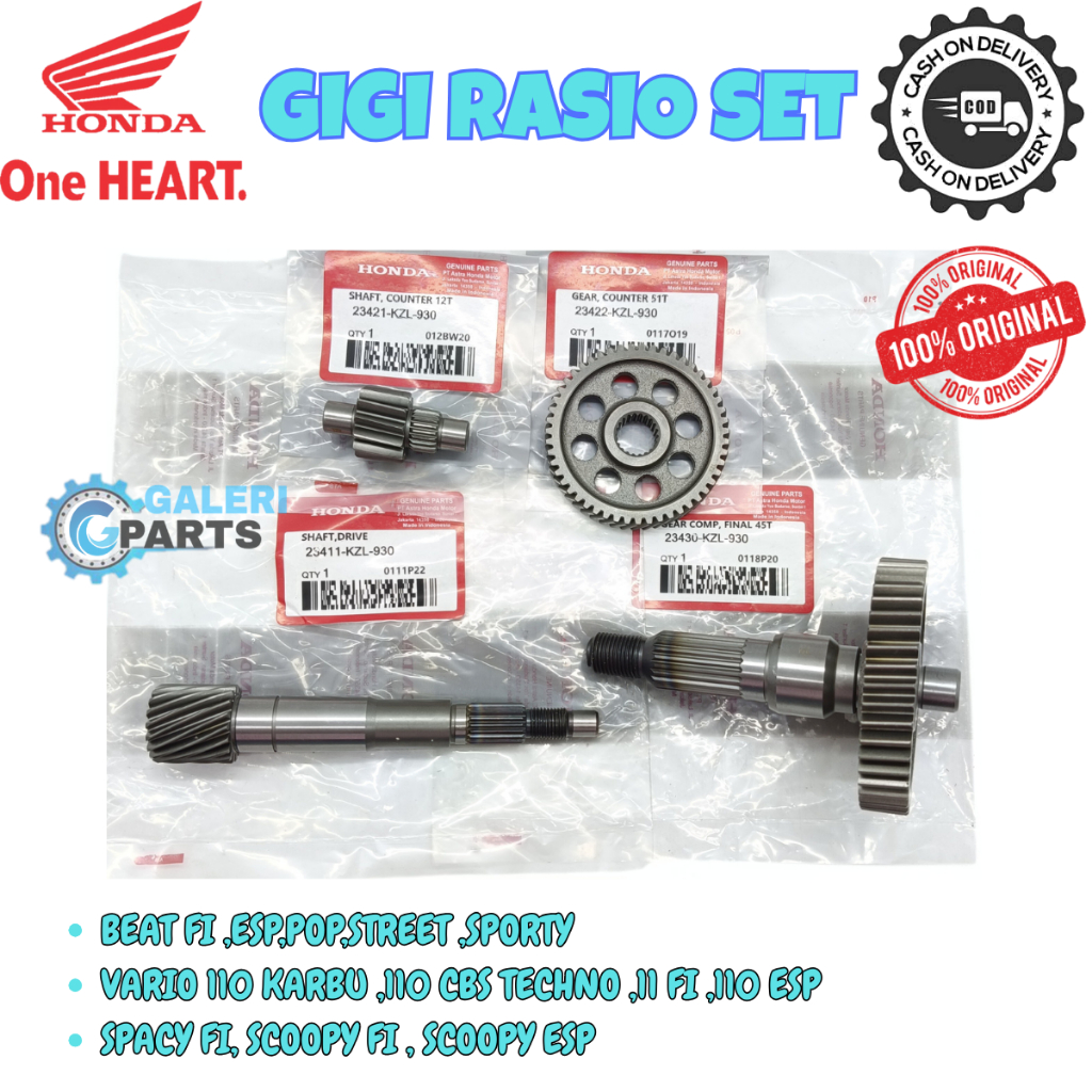 Jual ORIGINAL PAKET GEAR GIGI RASIO GARDAN CVT ASSY SET KOMPLIT GIR AS ...
