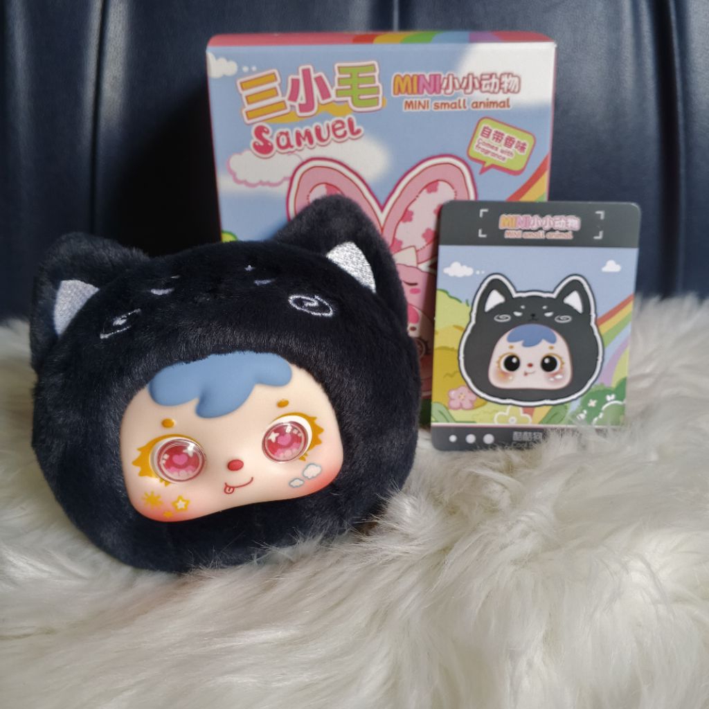 Jual original samuel animal's head keychain hitam mata rare (bisa ganti ...