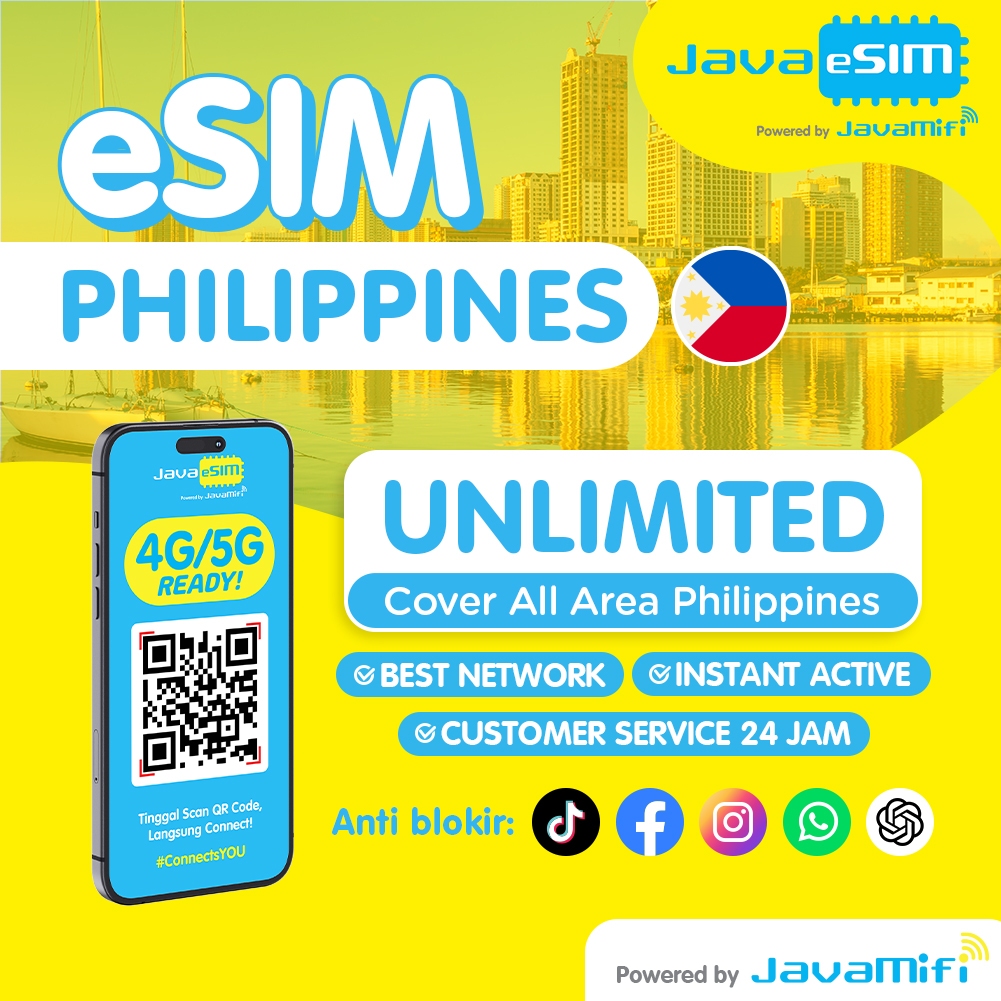 Jual JavaeSIM Travel eSIM PHILIPPINES | Javaesim 1GB Unlimited 1-7 HARI ...