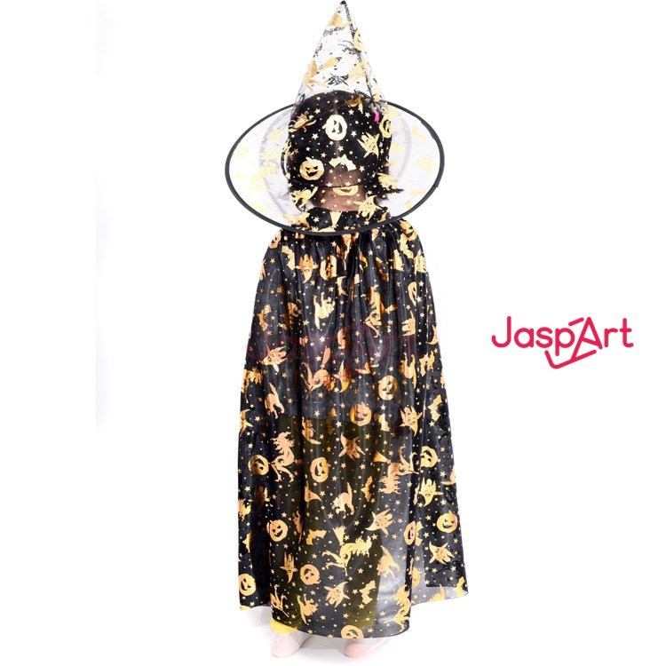 Jual Kostum Halloween Jubah Emas Topi Witch Costume Penyihir Wizard ...