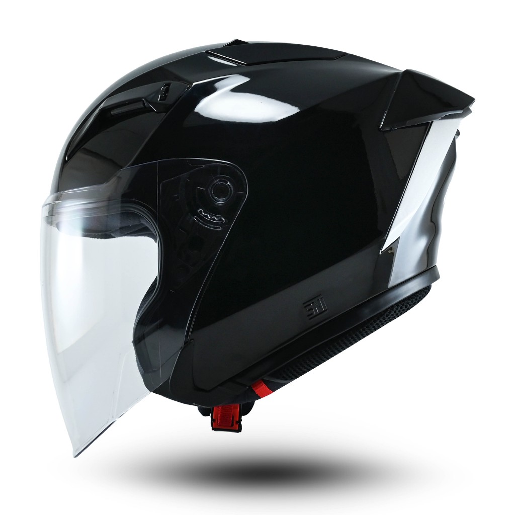 Jual Helm Half Face JITSU Hybrid SNI Solid Terbaru Sporty Visor Clear ...