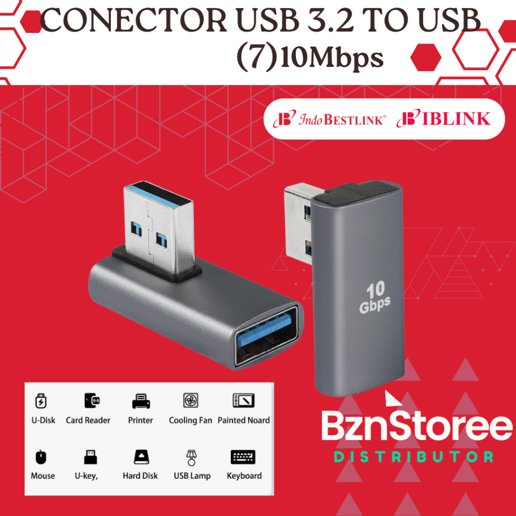 Jual Connector USB 3.2 Male to USB 3.0 Female 10Gbps /USB TYPE A 3.2 TO ...