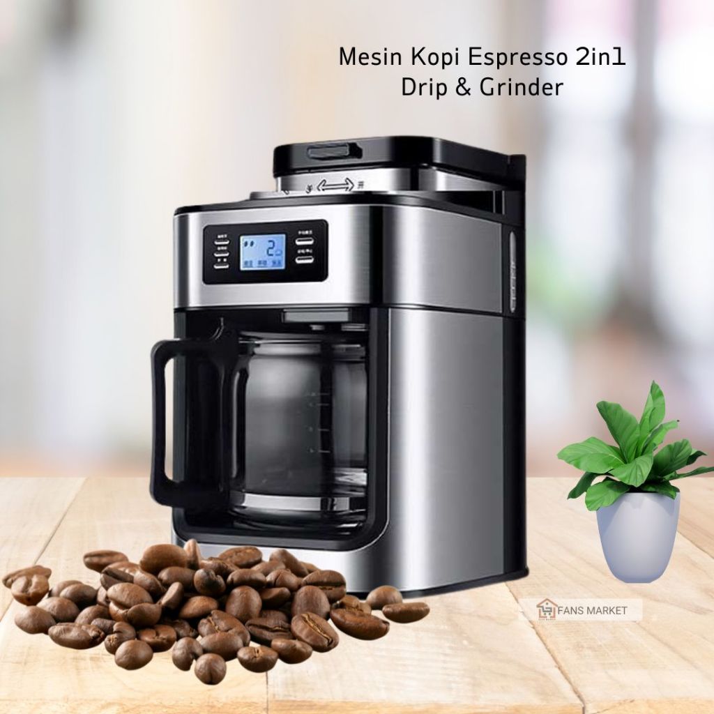 Jual Trieste Mesin Kopi Espresso Coffee Maker Bean Grinder 1L 2in1 ...